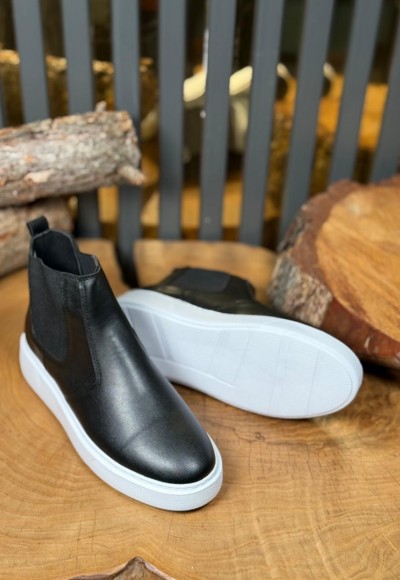 YENİ SEZON CHELSEA BANDAJLI BOT - SİYAH MAT DERİ BOT