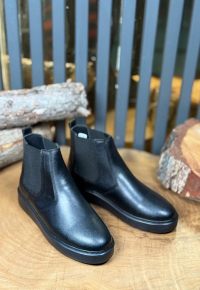 YENİ SEZON CHELSEA SISLEY BANDAJLI BOT - SİYAH MAT DERİ BOT