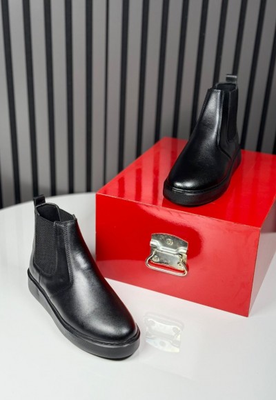 2025 SİSLEY SİYAH DERİ BANDAJLI BOT - SİYAH DERİ BOT