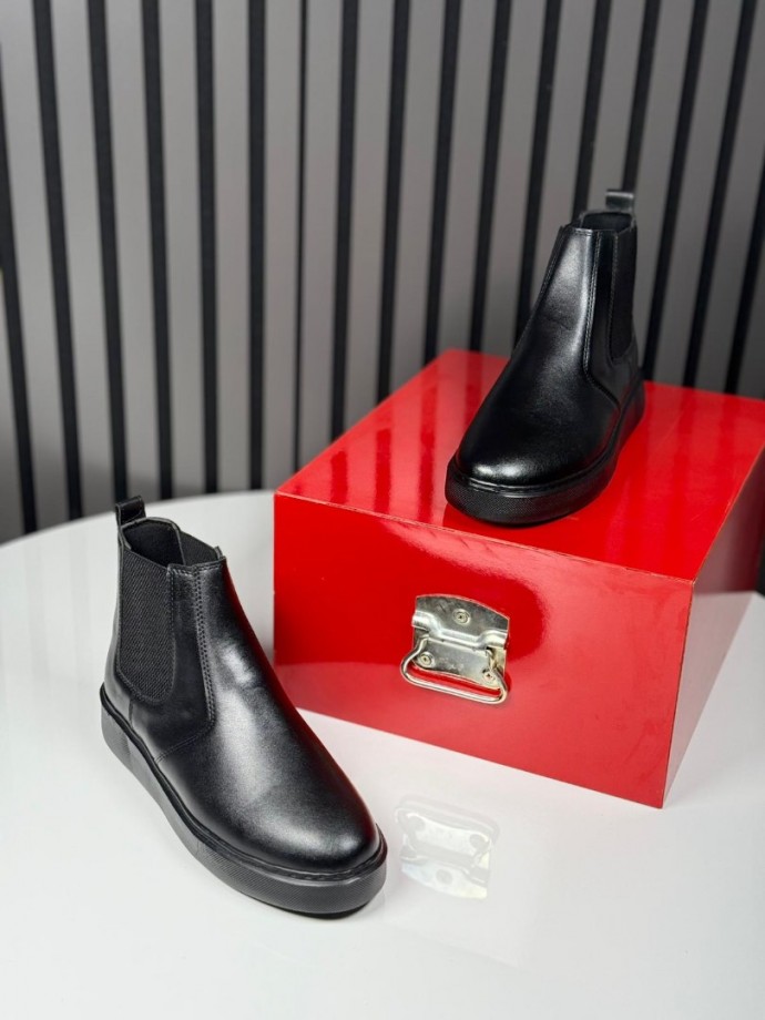 2025 SİSLEY SİYAH DERİ BANDAJLI BOT - SİYAH DERİ BOT