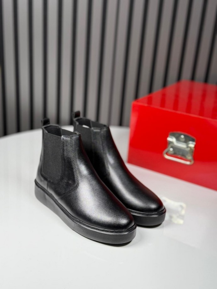 2025 SİSLEY SİYAH DERİ BANDAJLI BOT - SİYAH DERİ BOT