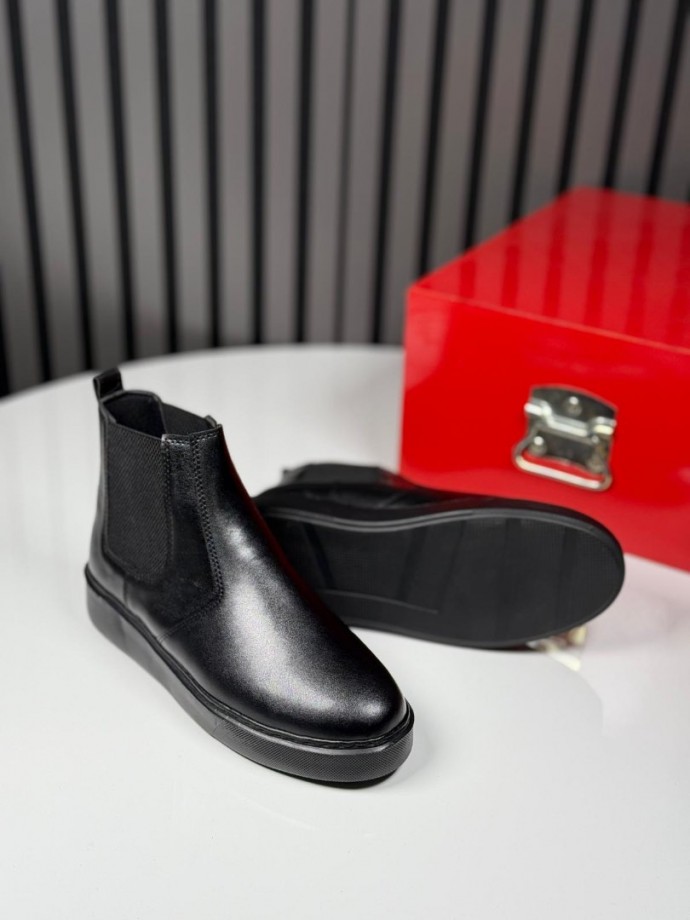 2025 SİSLEY SİYAH DERİ BANDAJLI BOT - SİYAH DERİ BOT