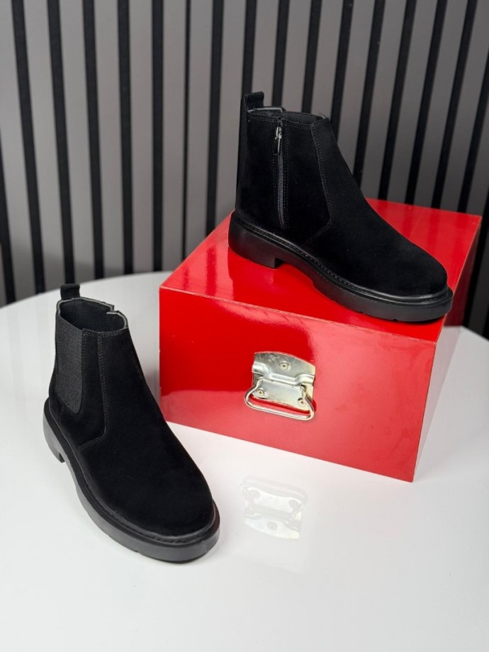  2025 İTALYAN SİYAH SÜET FERMUARLI BOT - SİYAH SÜET BOT