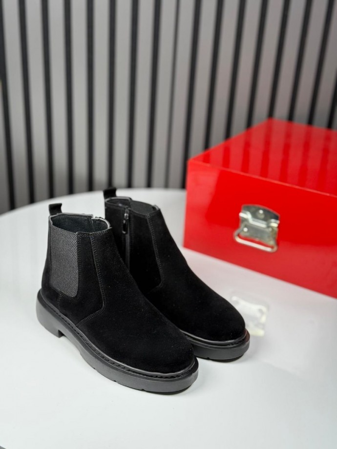  2025 İTALYAN SİYAH SÜET FERMUARLI BOT - SİYAH SÜET BOT