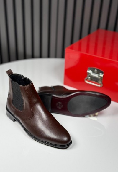 2025 KLASİK İTALYAN KAHVE DERİ FERMUARLI BOT - KAHVE DERİ BOT