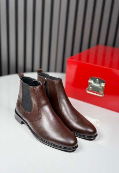 2025 KLASİK İTALYAN KAHVE DERİ FERMUARLI BOT - KAHVE DERİ BOT