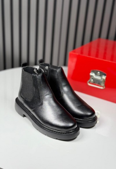 2025 İTALYAN SİYAH DERİ FERMUARLI EVA BOT - SİYAH DERİ BOT