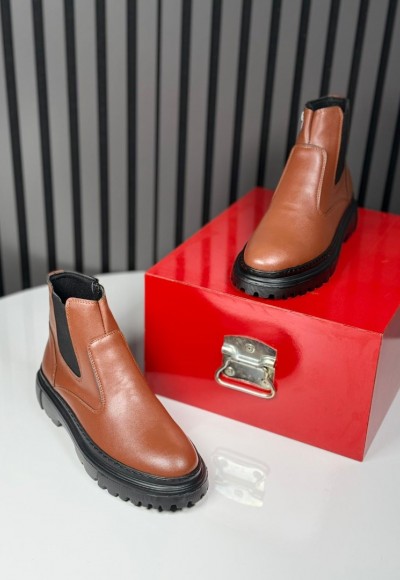 2025 CHELSEA İTALYAN TABA DERİ FERMUARLI EVA BOT - TABA DERİ BOT