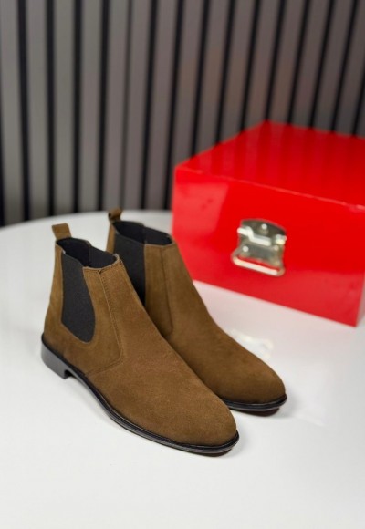 2025 KLASİK İTALYAN HAKİ SÜET BANDAJLI BOT - HAKİ SÜET BOT