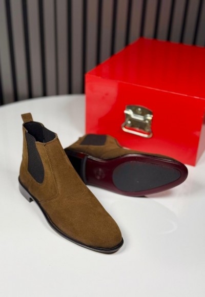 2025 KLASİK İTALYAN HAKİ SÜET BANDAJLI BOT - HAKİ SÜET BOT