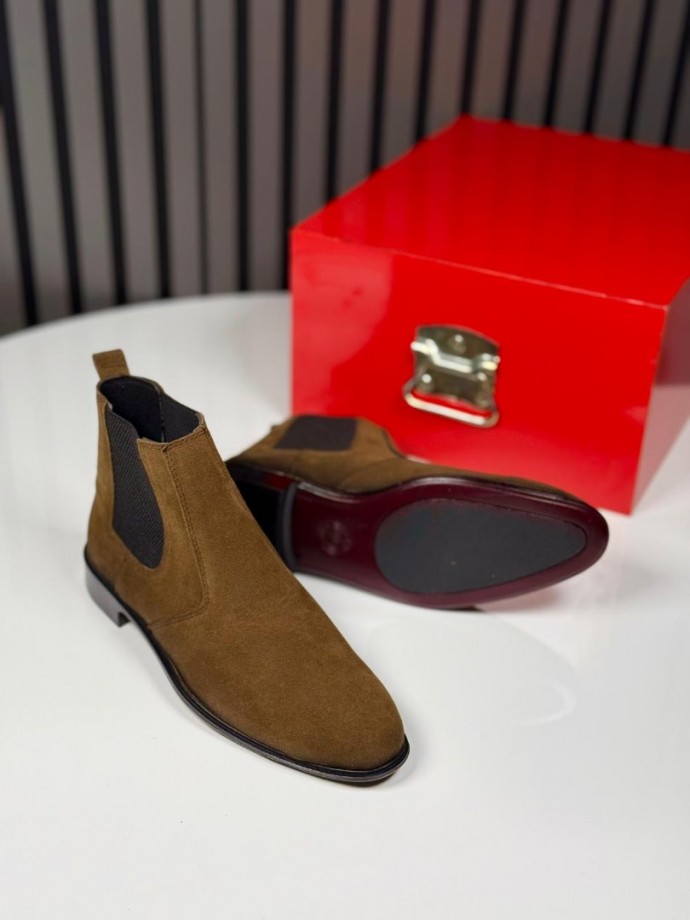 2025 KLASİK İTALYAN HAKİ SÜET BANDAJLI BOT - HAKİ SÜET BOT