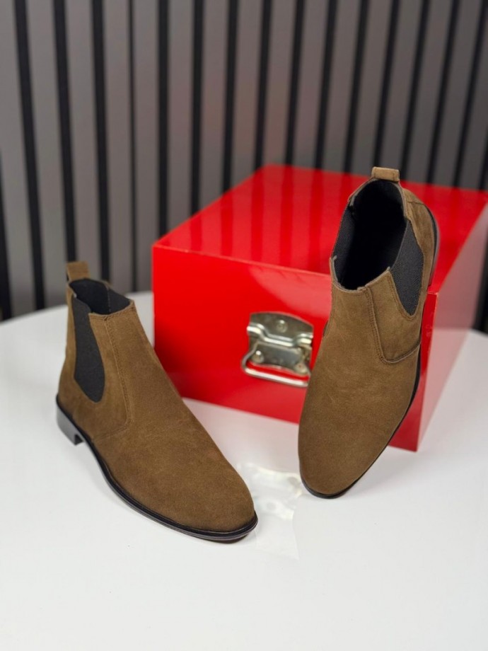 2025 KLASİK İTALYAN HAKİ SÜET BANDAJLI BOT - HAKİ SÜET BOT