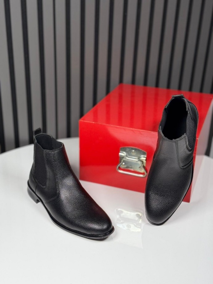 2025 KLASİK İTALYAN SİYAH PÜTÜR DERİ BOT - SİYAH PÜTÜR DERİ 