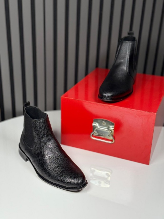 2025 KLASİK İTALYAN SİYAH PÜTÜR DERİ BOT - SİYAH PÜTÜR DERİ 