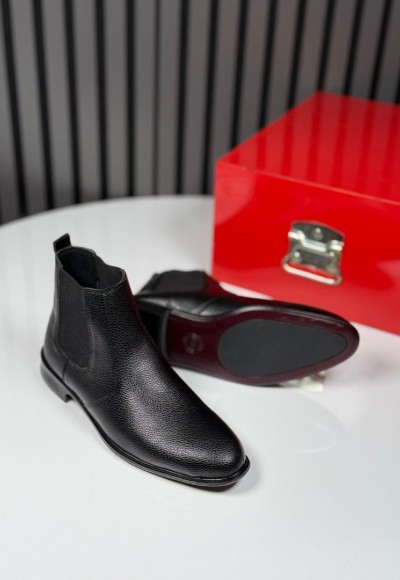 2025 KLASİK İTALYAN SİYAH PÜTÜR DERİ BOT - SİYAH PÜTÜR DERİ 