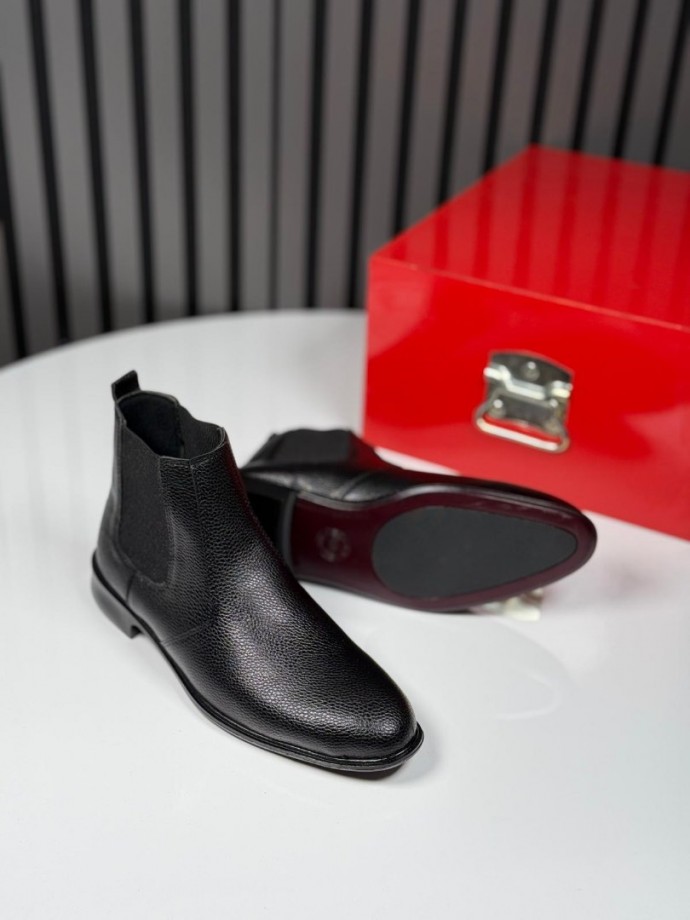 2025 KLASİK İTALYAN SİYAH PÜTÜR DERİ BOT - SİYAH PÜTÜR DERİ 