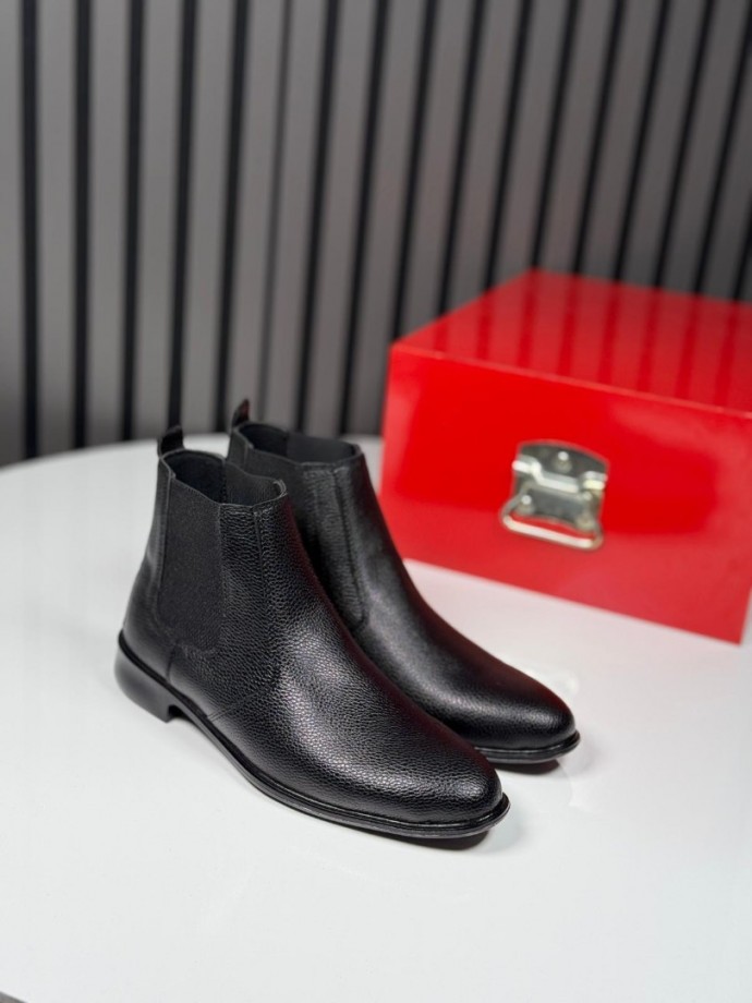 2025 KLASİK İTALYAN SİYAH PÜTÜR DERİ BOT - SİYAH PÜTÜR DERİ 