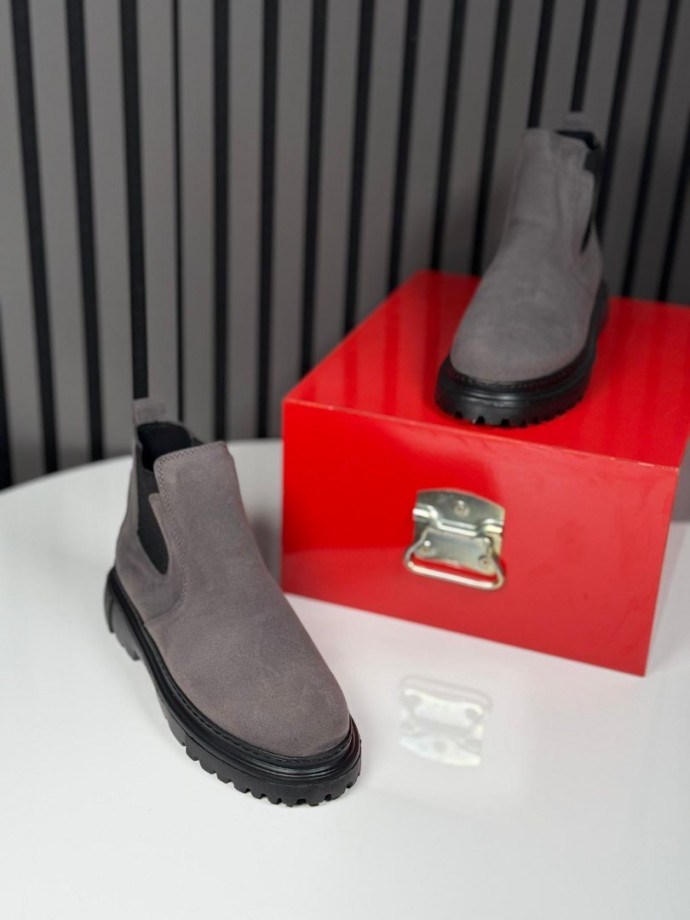 2025  İTALYAN GRİ SÜET BANDAJLI EVA BOT - GRİ SÜET BOT