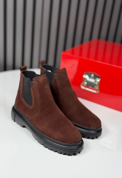 2025 CHELSEA İTALYAN KAHVE SÜET BANDAJLI EVA BOT - KAHVERENGİ SÜET BOT