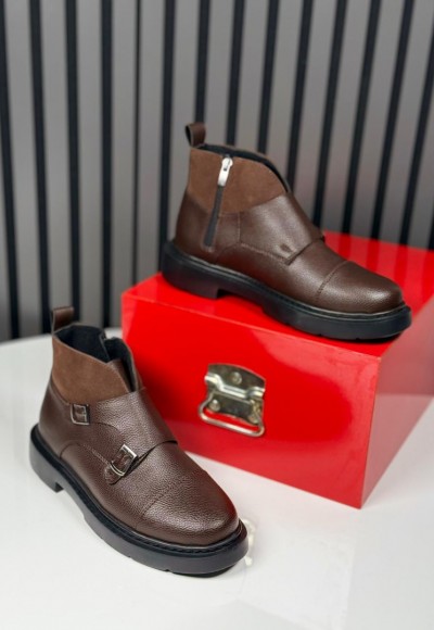 2025 CHELSEA İTALYAN KAHVE DERİ BANDAJLI EVA BOT - KAHVE DERİ BOT