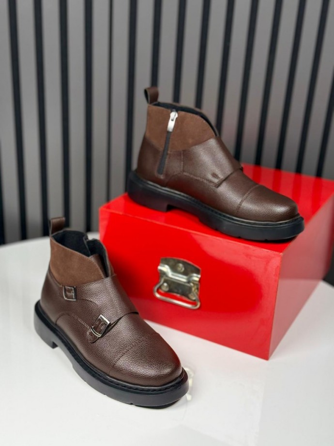 2025 CHELSEA İTALYAN KAHVE DERİ BANDAJLI EVA BOT - KAHVE DERİ BOT