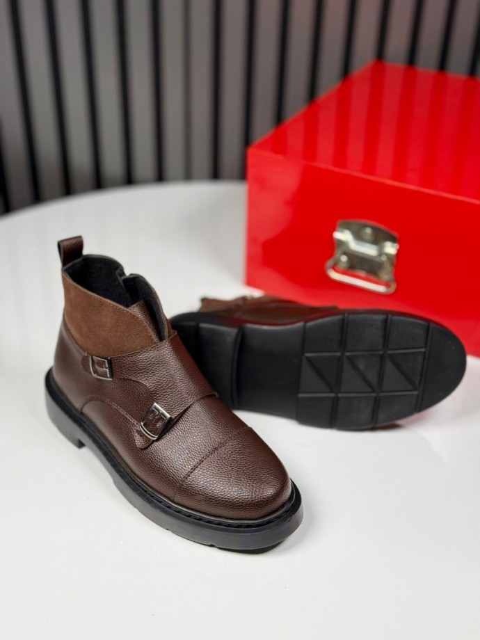 2025 CHELSEA İTALYAN KAHVE DERİ BANDAJLI EVA BOT - KAHVE DERİ BOT