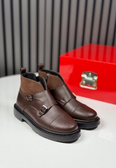 2025 CHELSEA İTALYAN KAHVE DERİ BANDAJLI EVA BOT - KAHVE DERİ BOT