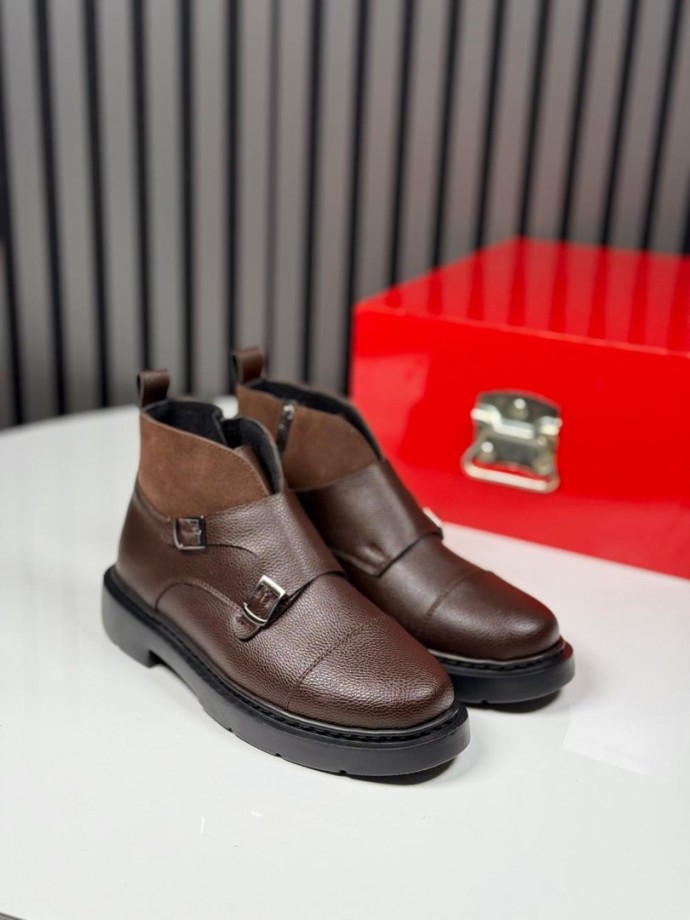 2025 CHELSEA İTALYAN KAHVE DERİ BANDAJLI EVA BOT - KAHVE DERİ BOT