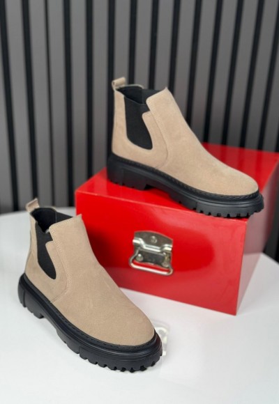 2025 CHELSEA İTALYANBEJ SÜET BANDAJLI EVA BOT - BEJ SÜET BOT