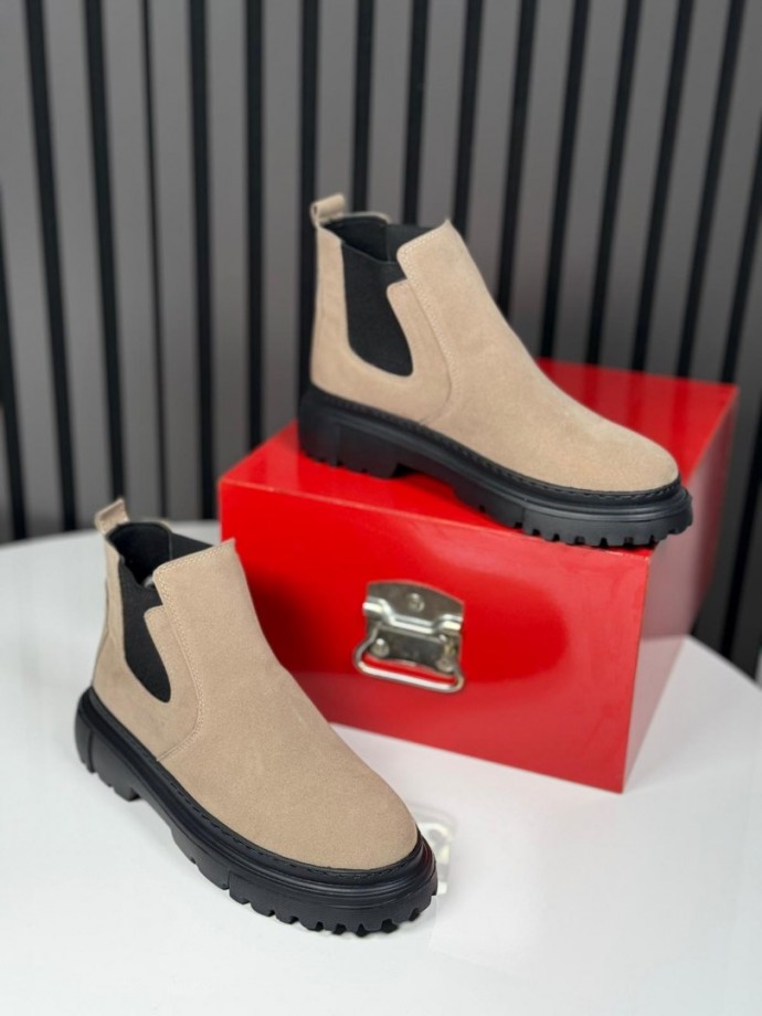 2025 CHELSEA İTALYANBEJ SÜET BANDAJLI EVA BOT - BEJ SÜET BOT