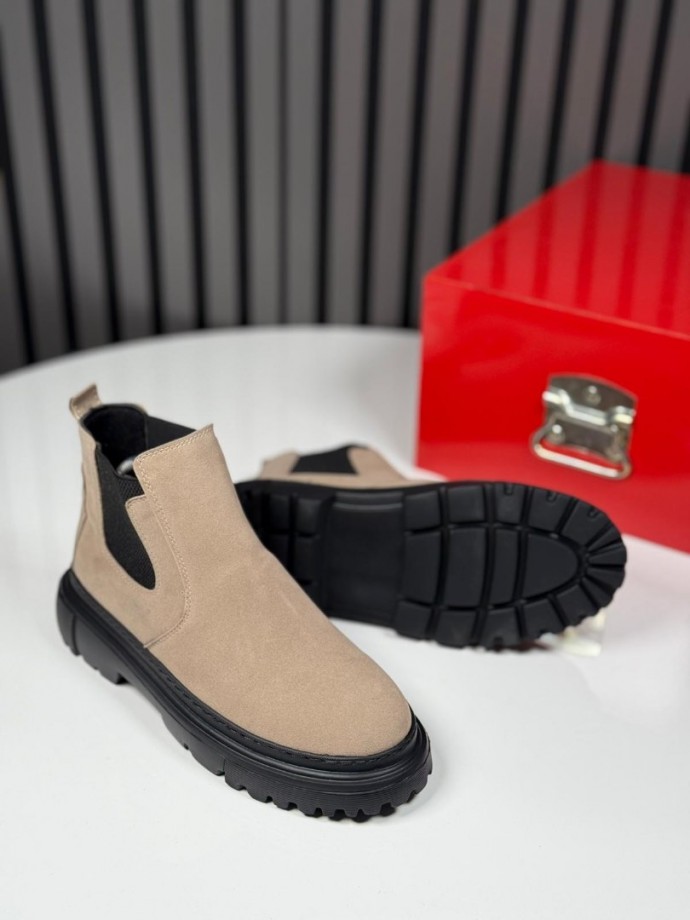 2025 CHELSEA İTALYANBEJ SÜET BANDAJLI EVA BOT - BEJ SÜET BOT