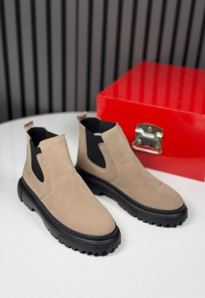 2025 CHELSEA İTALYANBEJ SÜET BANDAJLI EVA BOT - BEJ SÜET BOT