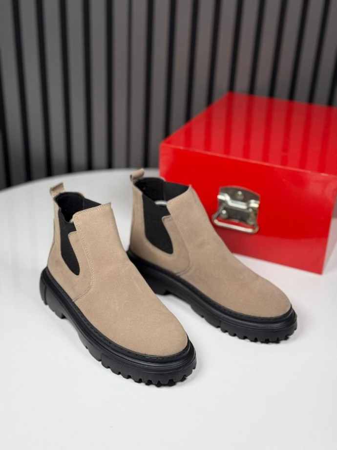 2025 CHELSEA İTALYANBEJ SÜET BANDAJLI EVA BOT - BEJ SÜET BOT