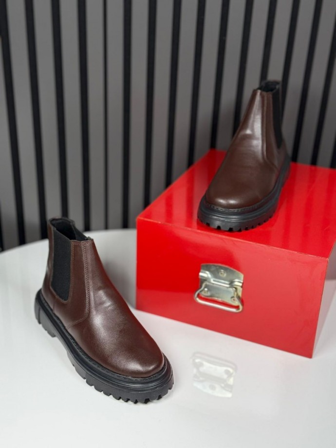 2025 CHELSEA İTALYAN KAHVE DERİ BANDAJLI EVA BOT  - KAHVE DERİ BOT