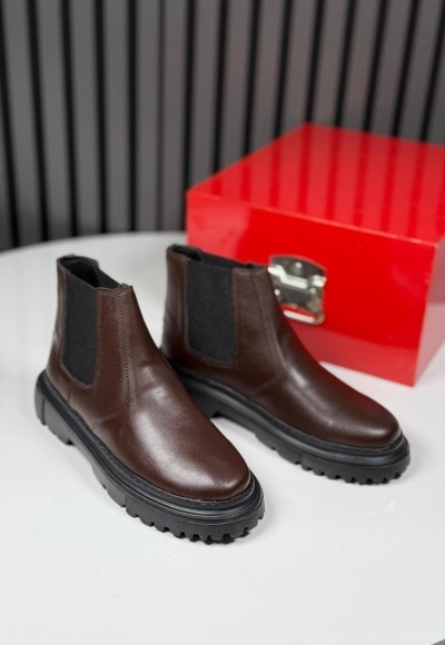 2025 CHELSEA İTALYAN KAHVE DERİ BANDAJLI EVA BOT  - KAHVE DERİ BOT