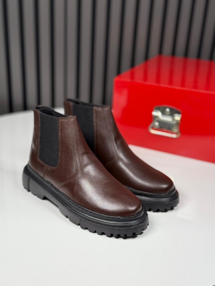 2025 CHELSEA İTALYAN KAHVE DERİ BANDAJLI EVA BOT  - KAHVE DERİ BOT