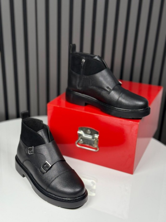 025 CHELSEA İTALYAN TOKALI DERİ EVA BOT - SİYAH DERİ BOT