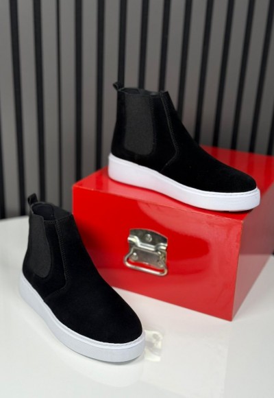 2025 CHELSEA SİSLEY SİYAH SÜET DERİ BANDAJLI EVA BOT - SİYAH SÜET BOT