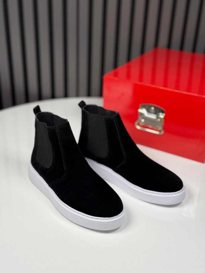 2025 CHELSEA SİSLEY SİYAH SÜET DERİ BANDAJLI EVA BOT - SİYAH SÜET BOT