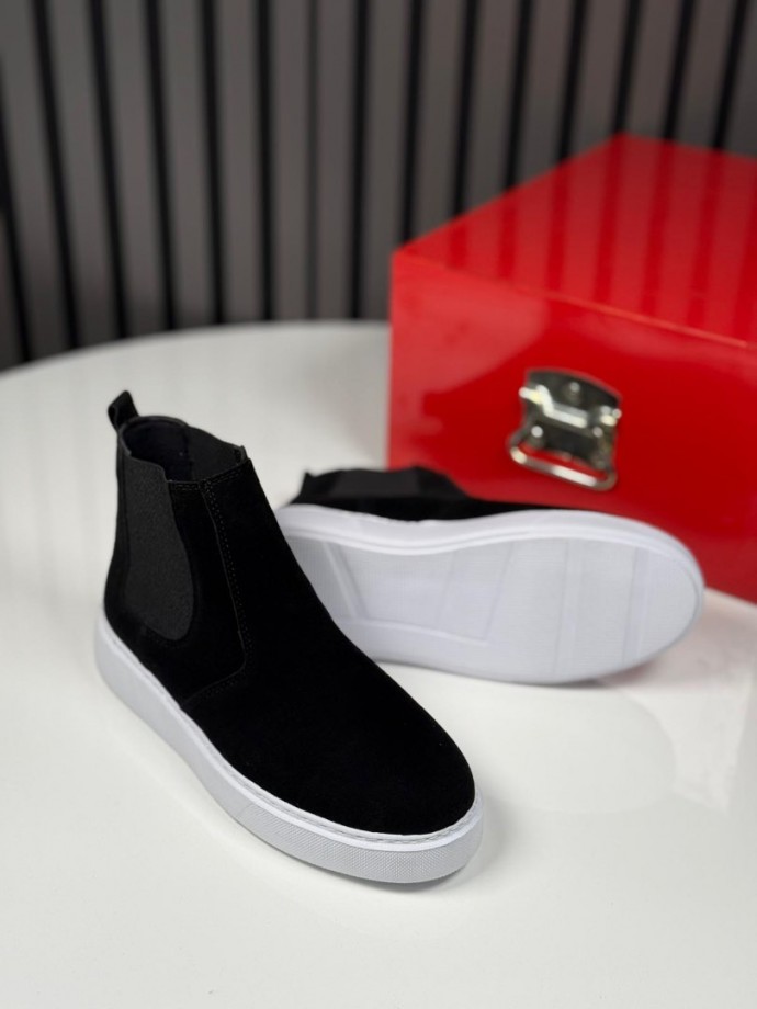 2025 CHELSEA SİSLEY SİYAH SÜET DERİ BANDAJLI EVA BOT - SİYAH SÜET BOT