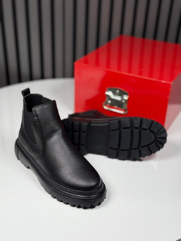 2025 CHELSEA PÜTÜR DERİ BANDAJLI SİYAH  BOT  - KAHVESİYAH PÜTÜR DERİ BOT