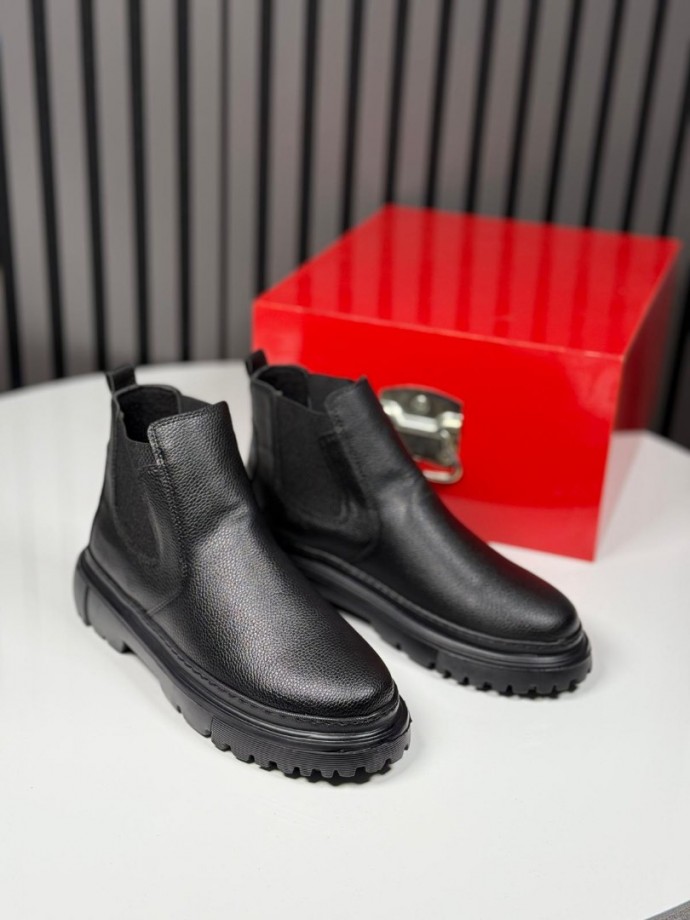 2025 CHELSEA PÜTÜR DERİ BANDAJLI SİYAH  BOT  - KAHVESİYAH PÜTÜR DERİ BOT