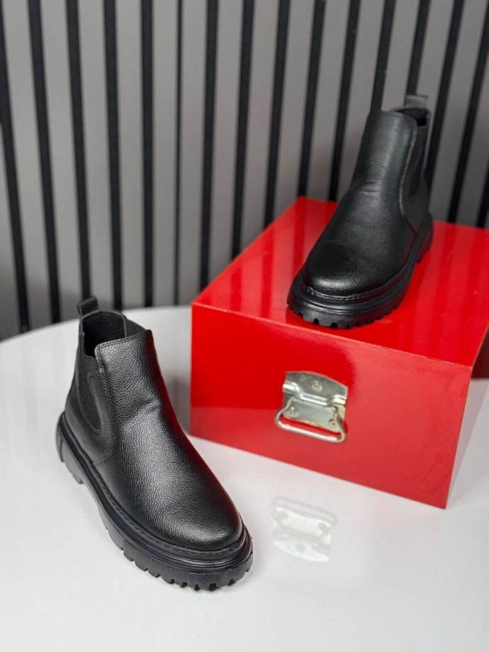 2025 CHELSEA PÜTÜR DERİ BANDAJLI SİYAH  BOT  - KAHVESİYAH PÜTÜR DERİ BOT