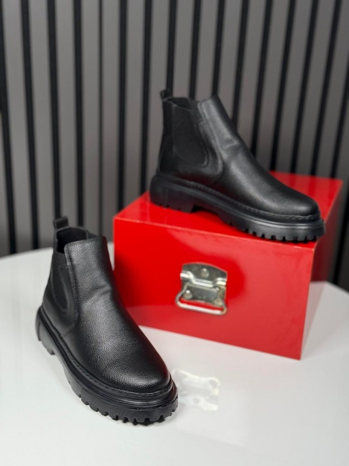 2025 CHELSEA PÜTÜR DERİ BANDAJLI SİYAH  BOT  - KAHVESİYAH PÜTÜR DERİ BOT