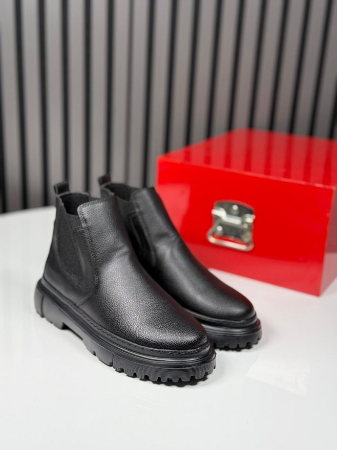 2025 CHELSEA PÜTÜR DERİ BANDAJLI SİYAH  BOT  - KAHVESİYAH PÜTÜR DERİ BOT