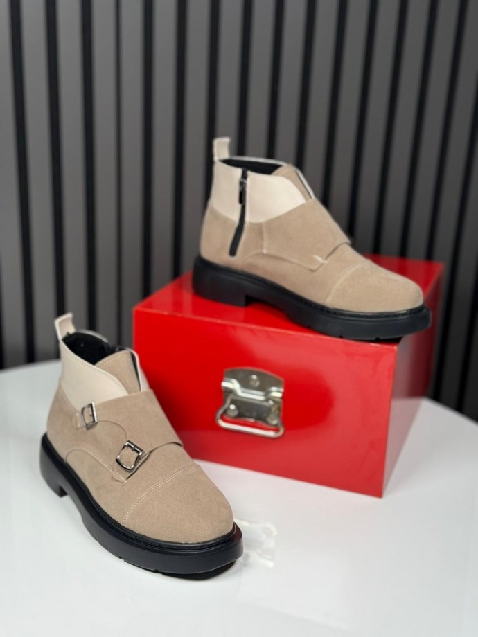 2025 CHELSEA İTALYAN TOKALI SÜET EVA BOT - BEJ SÜET DERİ  BOT