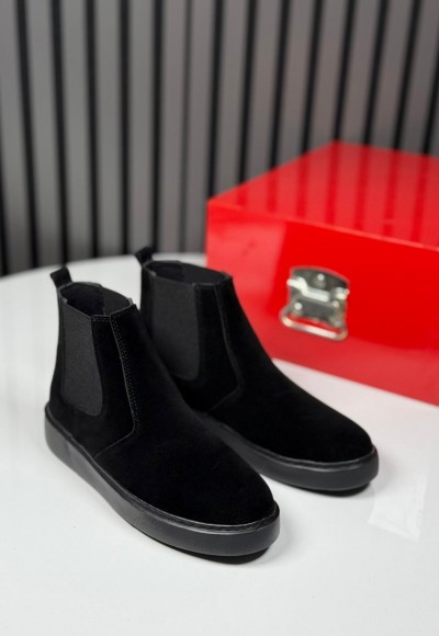 2025 SİSLEY SÜET BANDAJLI SİYAH  BOT - SİYAH SÜET BOT