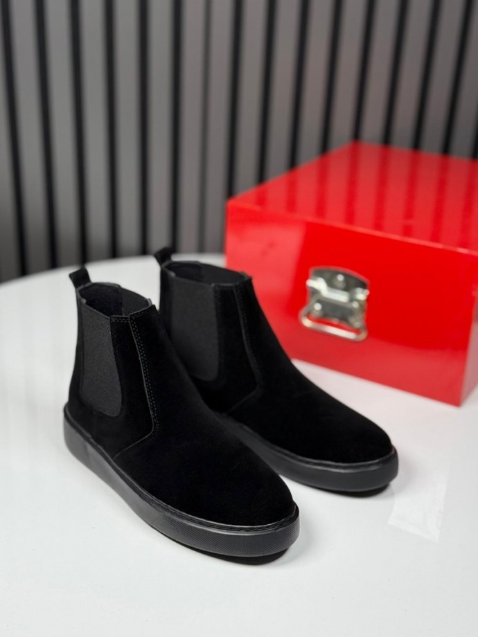 2025 SİSLEY SÜET BANDAJLI SİYAH  BOT - SİYAH SÜET BOT