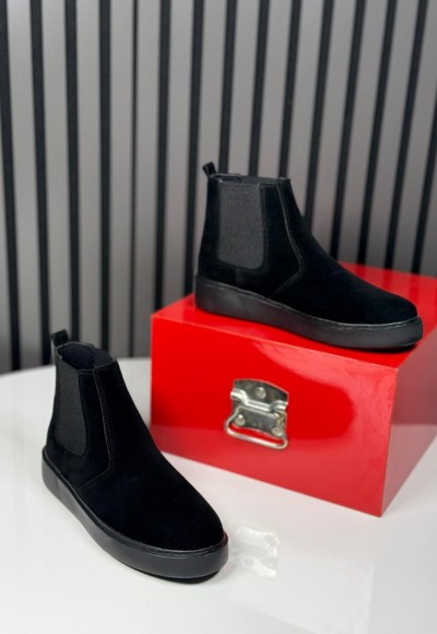 2025 SİSLEY SÜET BANDAJLI SİYAH  BOT - SİYAH SÜET BOT