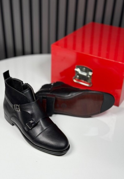 2025 KLASİK İTALYAN SİYAH DERİ TOKALI BOT - SİYAH  DERİ BOT